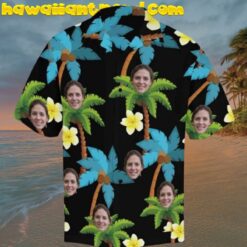 Coconut Tree Flower Custom Face Short Sleeve Hawaiian Shirt