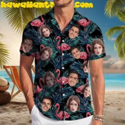 Custom Face For Men and Women With Flamingo Hawaiian Shirt