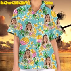 Custom Face Photo Tropical Pineapple Personalized Hawaiian Shirt