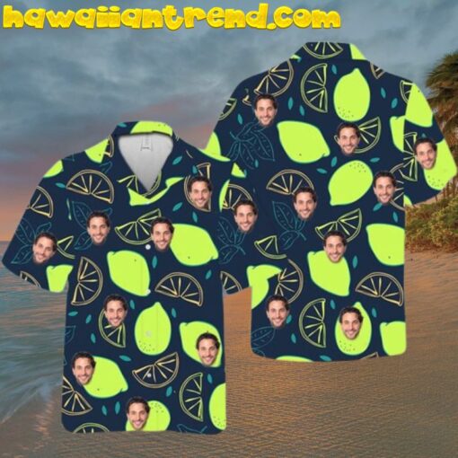 Custom Face Sour Lemon Aloha Beach Hawaiian Shirt