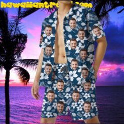 Custom Hawaiian Shirt And Short With Face Floral Beach