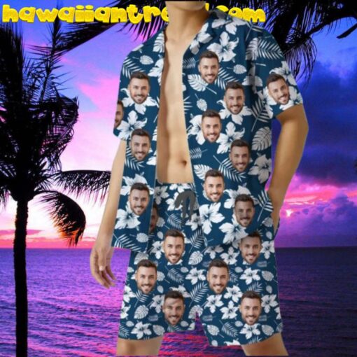 Custom Hawaiian Shirt And Short With Face Floral Beach