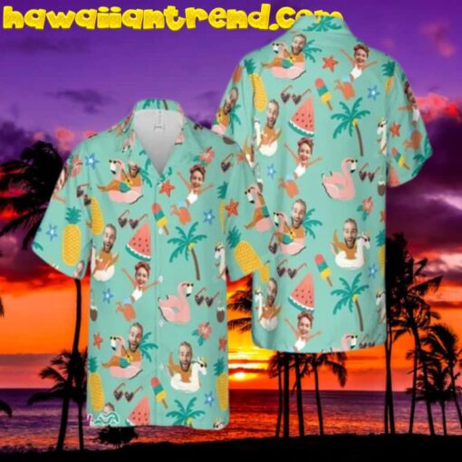 Custom Hawaiian Shirt With Face Summer Beach Hawaii Shirt For Couple