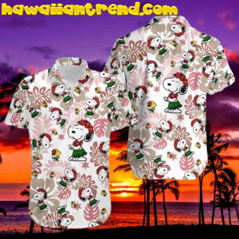 Funny_Snoopy is Dancing Hawaii Shirt Pink Version