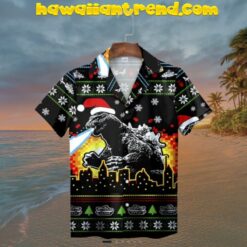 Godzilla Black Satan Ugly Hawaiian Shirt