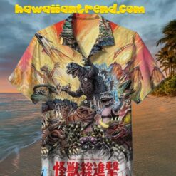 Godzilla Movie Summer Beach Aloha Hawaiian Shirt