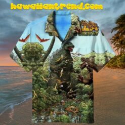 King Of The Monster Godzilla Themed Beach Hawaiian Shirt