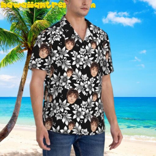 Personalized Hawaiian Shirt With Face Black Color Summer Holiday