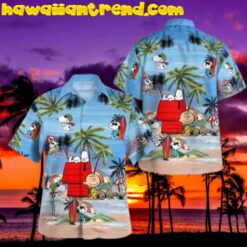Snoopy Blue Summer Aloha Hawaiian Shirt Snoopy Blue Summer Aloha Hawaiian Shirt