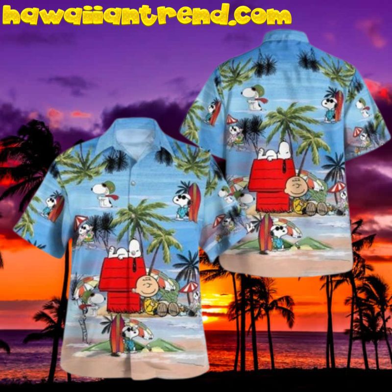 Snoopy Blue Summer Aloha Hawaiian Shirt