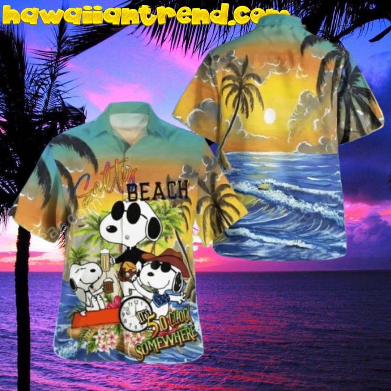 Snoopy Salty Beach Its 5 O’clock Somewhere Hawaiian Shirt