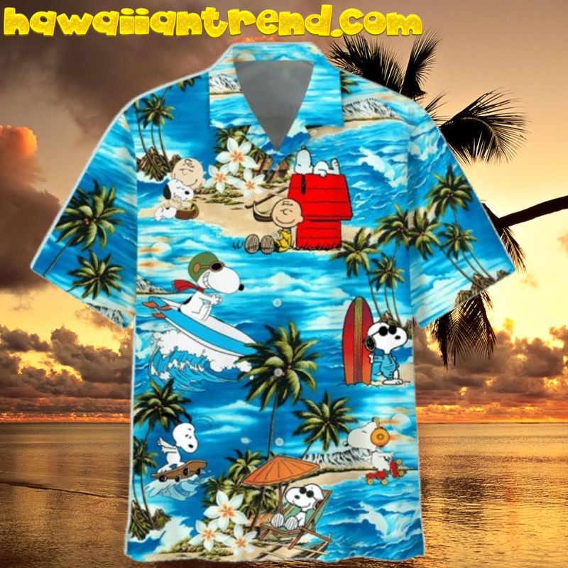 Snoopy With Woodstock And Paw Cartoon Peanuts Hawaiian Shirt