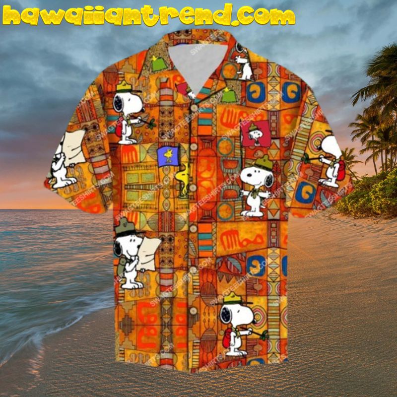 Vintage Snoopy Charlie Brown Funny The explorer Hawaiian Shirt