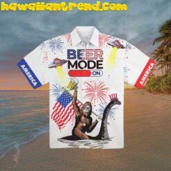 4th Of July Bigfoot Drink Beer Hawaiian Shirt