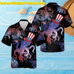 4th Of July Tropical Flower Hawaiian Shirt
