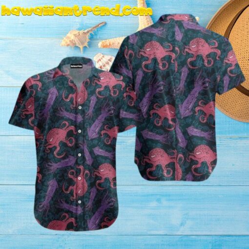 Amazing Octopus And Squid Pattern Aloha Hawaiian Shirt