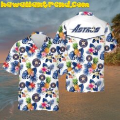 Astros Logo With Tropical Pineapple Hawaiian Shirt