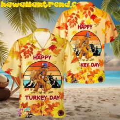 Bigfoot Fall Season Happy Turkey Day Hawaiian Shirt