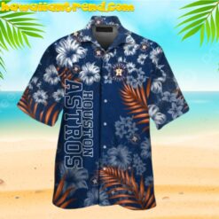 Houston Astros Blue Floral Hawaiian Shirt