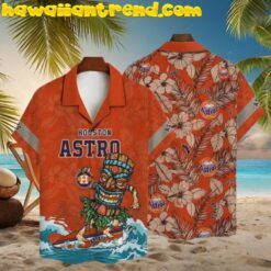 Houston Astros Funny Tiki Wave Surfing Aloha Hawaiian Shirt