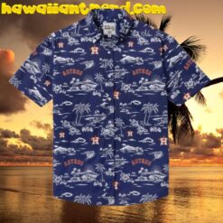 Houston Astros Hawaii Island Floral Hawaiian Shirt