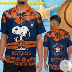 Houston Astros Snoopy Floral Hawaiian Shirt