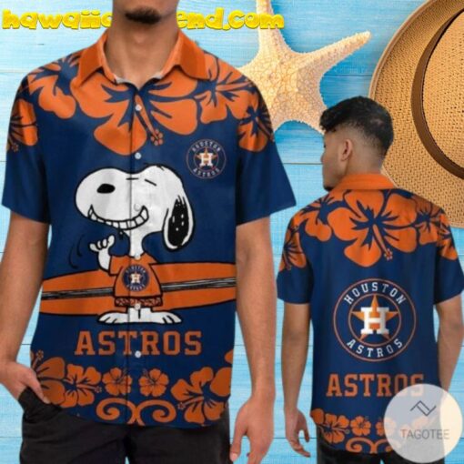 Houston Astros Snoopy Floral Hawaiian Shirt