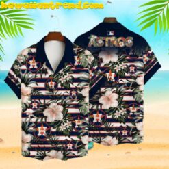 Houston Astros Tropical Stripes Summer Hawaiian Shirt