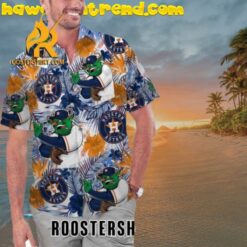 Mascot Hibiscus Palm Leaf Houston Astros Hawaiian Shirt