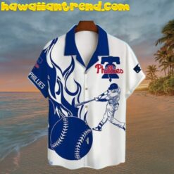 MLB Philadelphia Phillies Blue And White Hawaiian Shirt
