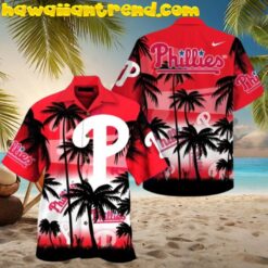 MLB Philadelphia Phillies Palm Tree Big Logo Hawaiian Shirt