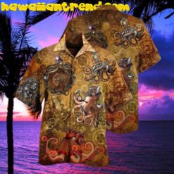 Mr Octopus Steampunk Vintage Style Hawaiian Shirt