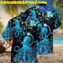Octopus With Tropical Flower Beauttiful Day Hawaiian Shirt