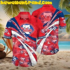 Philadelphia Phillies Baseball Vintage Red And White Aloha Hawaiian Shirt