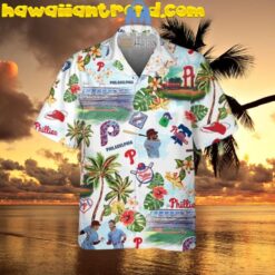 Philadelphia Phillies Floral Tropical Pattern Hawaiian Shirt