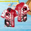 Philadelphia Phillies Green Leaf Hibiscus Flower Pattern Hawaiian Shirt