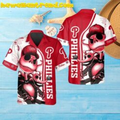 Philadelphia Phillies Halloween Spooktacular Skeleton Hawaiian Shirt