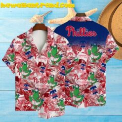 Philadelphia Phillies MLB Mascot And Hibiscus Pattern Hawaiian Shirt