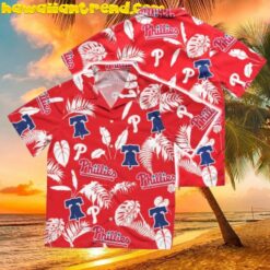 Philadelphia Phillies Tropical Leaf Hawaiian Shirt