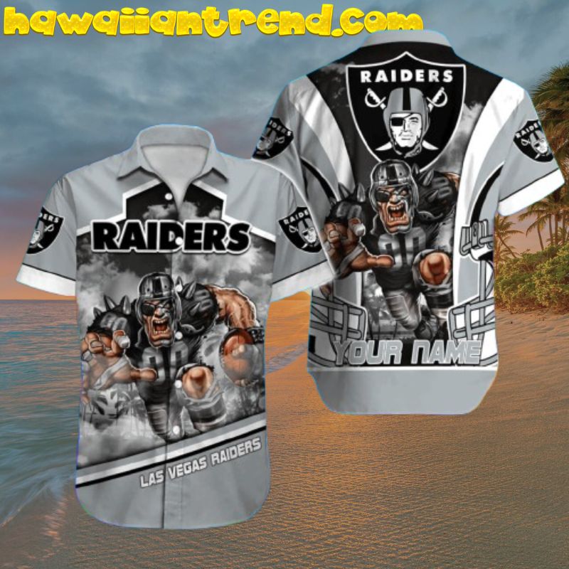 Custom Name Las Vegas Raiders Mascot NFL Hawaiian Shirt