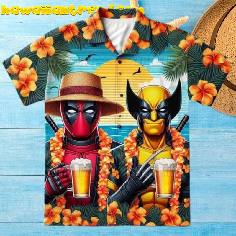 Deadpool And Wolverine Beer Funny Hawaiian Shirt
