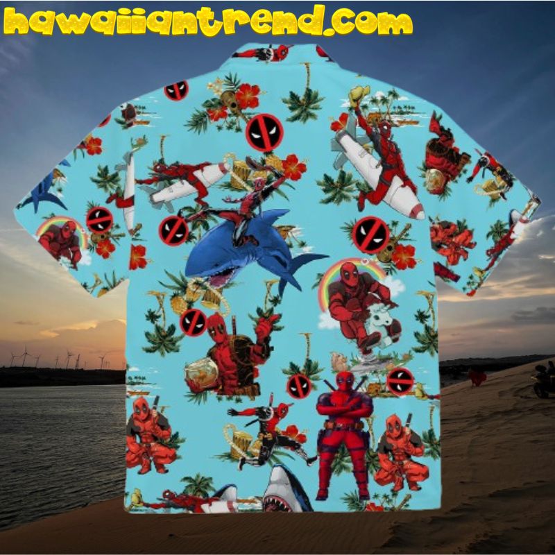 Deadpool Enjoy Summer Vercation Blue Hawaiian Shirt