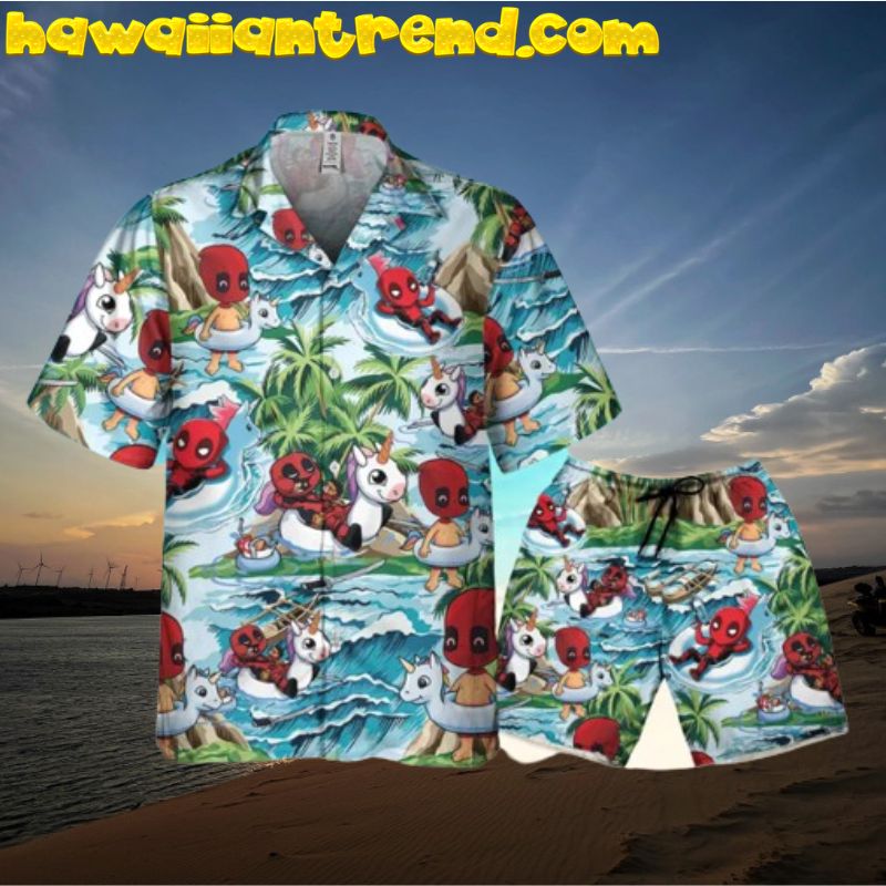 Deadpool Ready To Summer Chibi Tropical Aloha Hawaiian Shirt