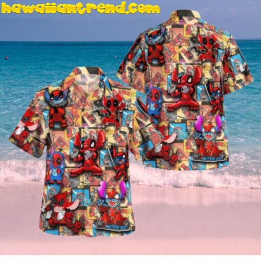 Deadpool Stitch Funny Cosplay Hawaiian Shirt