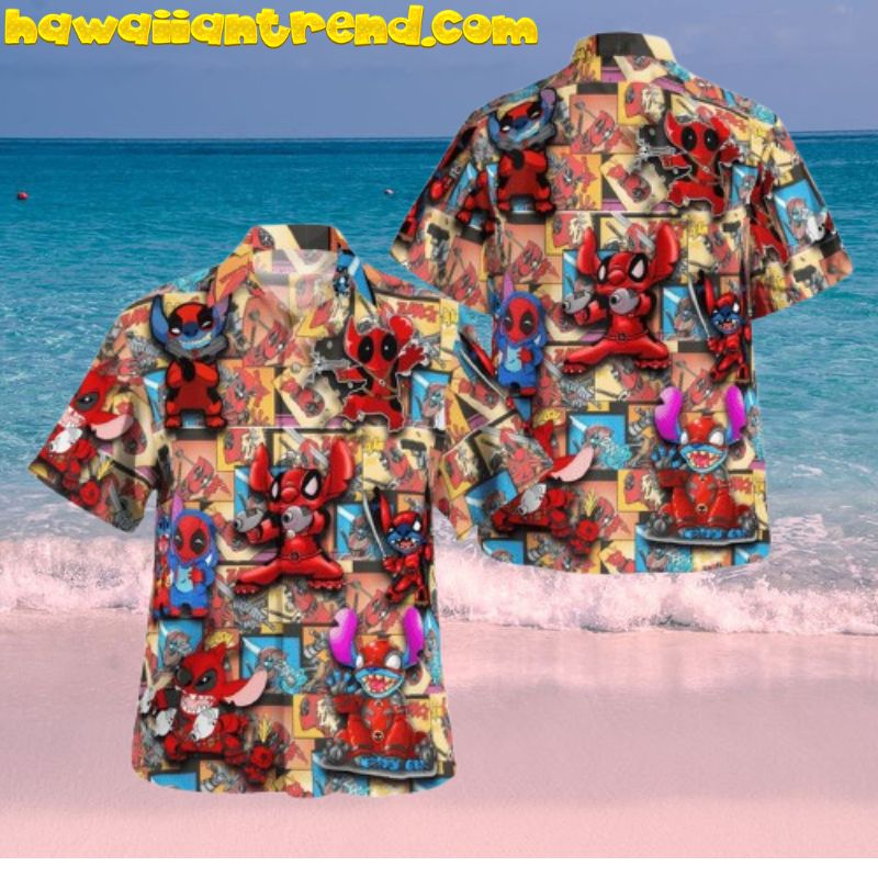 Deadpool Stitch Funny Cosplay Hawaiian Shirt