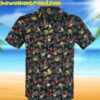 Deadpool Tropical Flower And Fruit Black Aloha Hawaiian Shirt