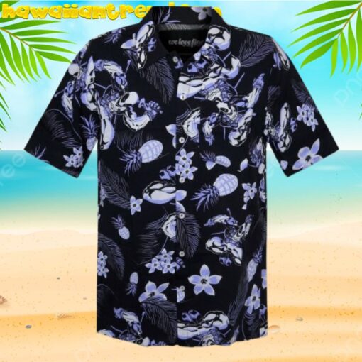 Deadpool Tropical Flower And Fruit Black Aloha Hawaiian Shirt