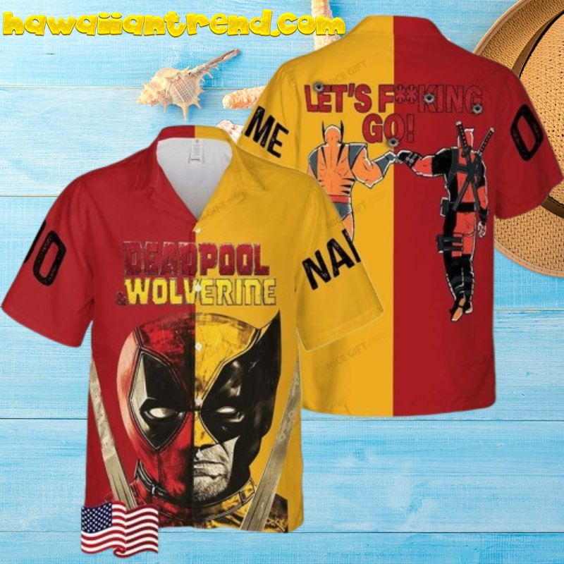 Deadpool Wolverine Lets Fcking Go Personalized Hawaiian Shirt