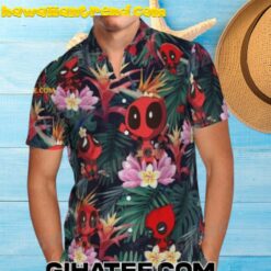 Funny Deadpool Tropical Forest Chibi Hawaiian Shirts And Shorts