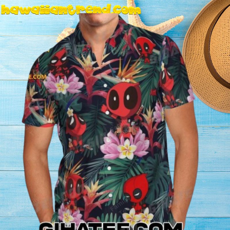 Funny Deadpool Tropical Forest Chibi Hawaiian Shirts And Shorts